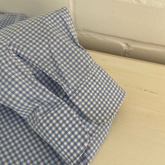womens ralph lauren classic preppy light blue and white checked blouse size s - Picture 5 of 7